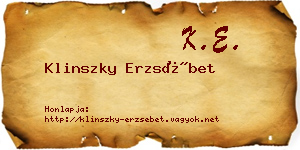 Klinszky Erzsébet névjegykártya