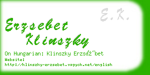 erzsebet klinszky business card